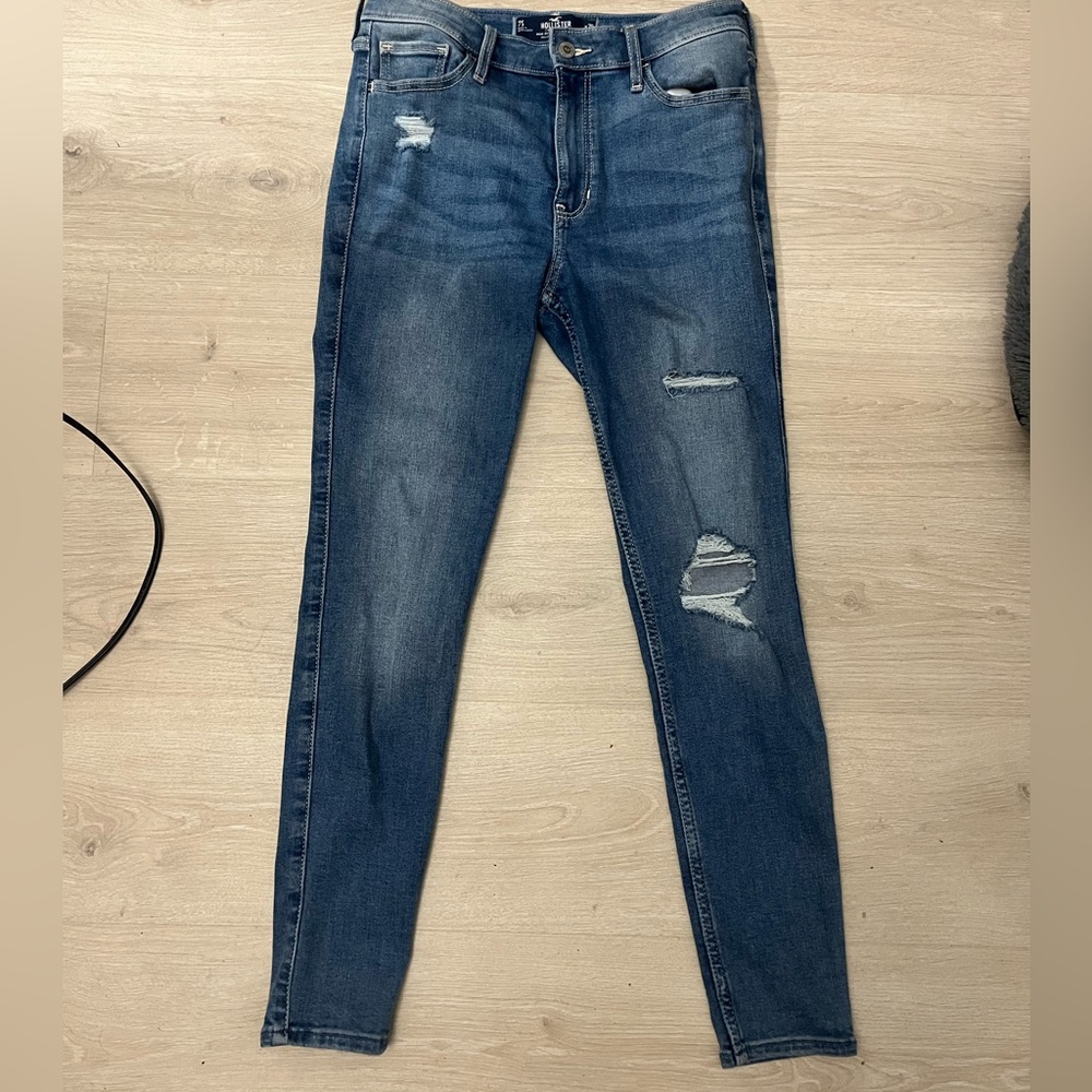 Hollister Blue High Rise Super Skinny Soft Stretch Jeans Jeggings